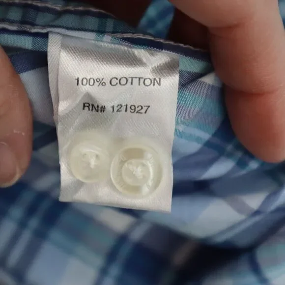 Johnnie- O Shirt Mens S Check Hangin Out Long Sleeve Button Up Surfing - Picture 8 of 16